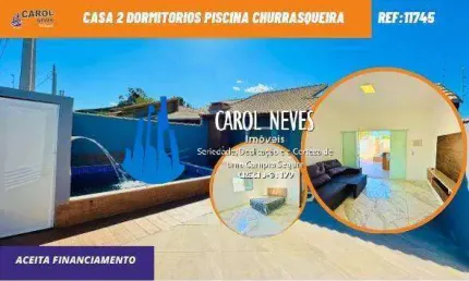 CASA 2 DORMITORIOS PISCINA LADO PRAIA FINANCIAMENTO BANCARIO ITANHAEM