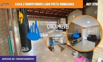 Casa 2 dormitorios lado pista repasse financiamento mongagua itaoca