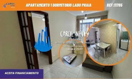 Apartamento 1 dormitorio lado praia financiamento bancario praia grande