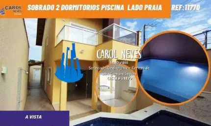 SOBRADO 2 DORMITORIOS PISCINA CHURRASQUEIRA LADO PRAIA A VISTA ITANHAEM