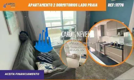 Apartamento 2 dormitorios frente mar financiamento bancario mongagua