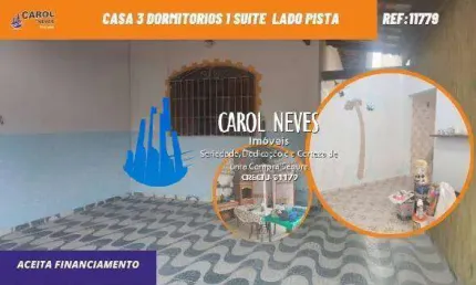 CASA 3 DORMITORIOS 1 SUITE CHURRASQUEIRA LADO PISTA FINANCIAMENTO MONGAGUA