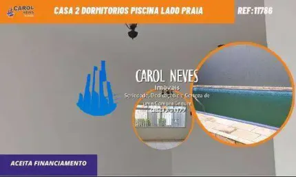 Casa 2 dormitorios piscina lado praia financiamento itanhaem cibratel i