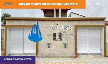 SOBRADO 2 DORMITORIOS PISCINA LADO PISTA FINANCIAMENTO BANCARIO MONGAGUA