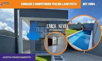 SOBRADO 3 DORMITORIOS PISCINA LADO PISTA FINANCIAMENTO BANCARIO MONGAGUA