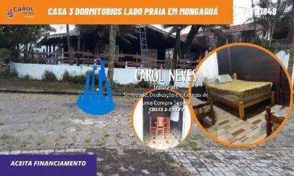 Casa 3 dormitorios 1 suite lado praia a vista mongagua