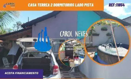 Casa terrea 2 dormitorios lado pista financiamento bancario mongagua