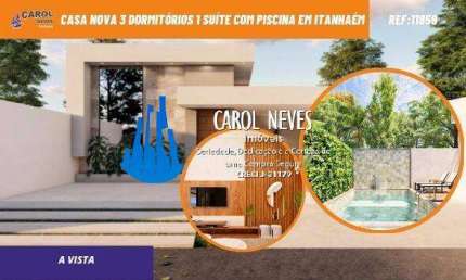 CASA NOVA 3 DORMITORIOS 1 SUITE PISCINA A VISTA ITANHAEM
