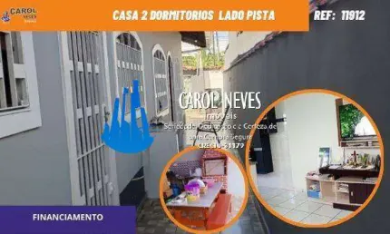 Casa 2 dormitorios lado pista financiamento itanhaem
