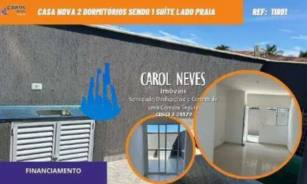 CASA CONDOMINIO FECHADO 2 DORMITORIOS LADO PRAIA FINANCIAMENTO ITANHAEM