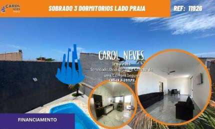 SOBRADO 3 DORMITORIO PISCINA FINANCIAMENTO LADO PRAIA  MONGAGUA