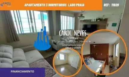 Apartamento 3 dormitorios suite lado praia financiamento mongagua