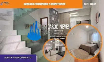SOBRADO CONDOMINIO 2 DORMITORIOS FINANCIAMENTO BANCARIO PRAIA GRANDE