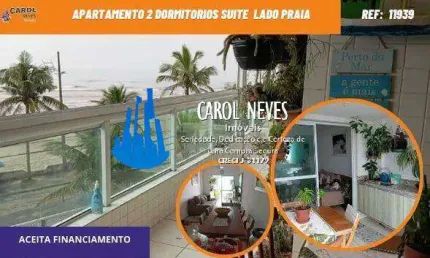 Apartamento 2 dormitorios piscina lado praia financiamento mongagua