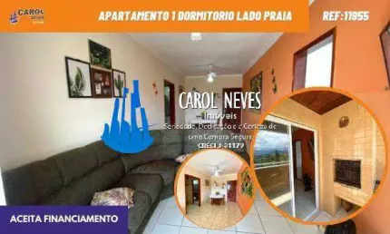 APARTAMENTO 1 DORMITORIO SUITE LADO PRAIA FINANCIAMENTO MONGAGUA