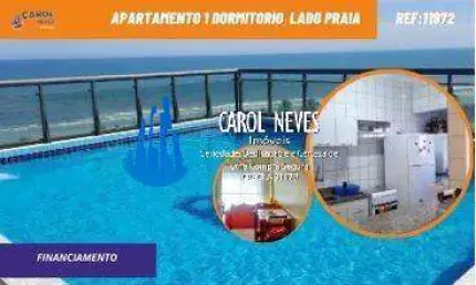 Apartamento 1 dormitorio lado praia financiamento mongagua