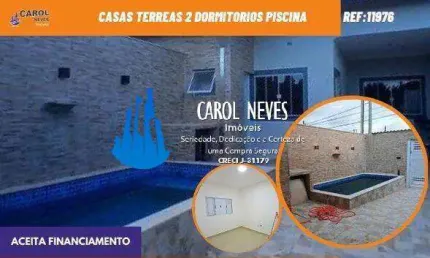 Casas terreas 2 dormitorios piscina financiamento bancario mongagua