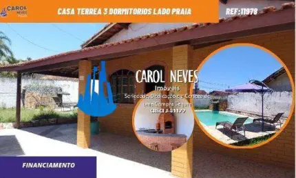 CASA TERREA 3 DORMITORIOS PISCINA LADO PRAIA FINANCIAMENTO ITANHAEM
