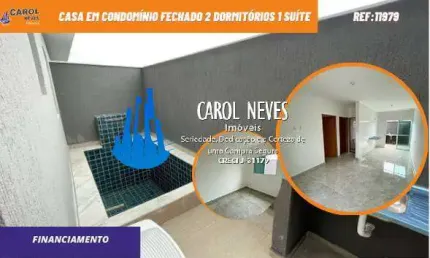 Casa condominio fechado 2 dormitorios lado praia financiamento itanhaem