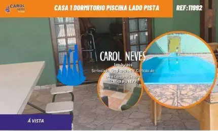 CASA 2 DORMITORIOS PISCINA  LADO PISTA A VISTA ITANHAEM JEQUITIBA