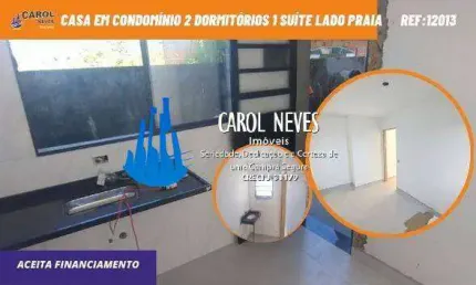 Casa condominio fechado 2 dormitorios 1 suite financiamento itanhaem
