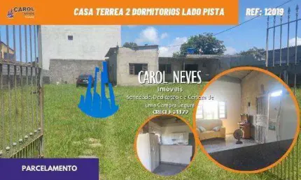 Casa terrea 2 dormitorios lado pista parcelamento direto mongagua