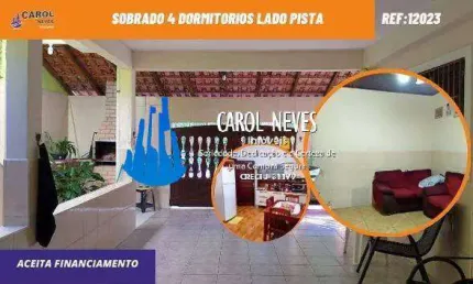 SOBRADO 4 DORMITORIOS LADO PISTA FINANCIAMENTO BANCARIO ITANHAEM IVOTY