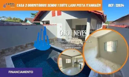 CASA 2 DORMITORIOS 1 SUITE PISCINA FINANCIAMENTO BANCARIO ITANHAEM