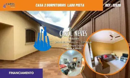 CASA 2 DORMITORIOS CHURRASQUEIRA LADO PISTA FINANCIAMENTO MONGAGUA