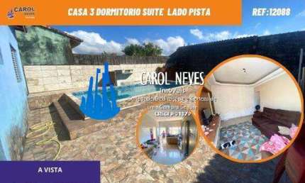 CASA EDICULA 3 DORMITORIOS SUITE LADO PISTA A VISTA MONGAGUA