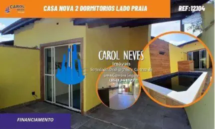 CASA NOVA 2 DORMITORIOS PISCINA LADO PRAIA FINANCIAMENTO ITANHAEM