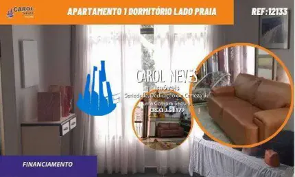APARTAMENTO 1 DORMITORIO LADO PRAIA FINANCIAMENTO SAO VICENTE