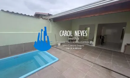 CASA NOVA 2 DORMITORIOS PISCINA LADO PRAIA FINANCIAMENTO MONGAGUA