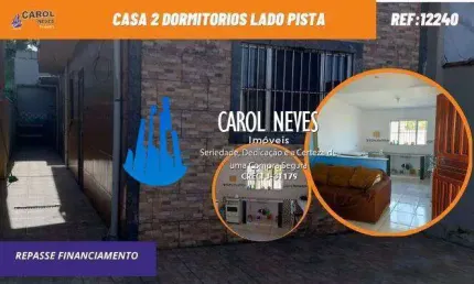 CASA 2 DORMITORIOS LADO PISTA PARCELAMENTO DIRETO MONGAGUA