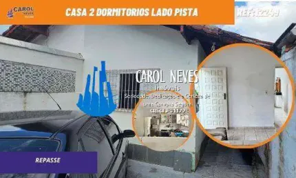 Casa 2 dormitorios lado pista repasse financiamento mongagua