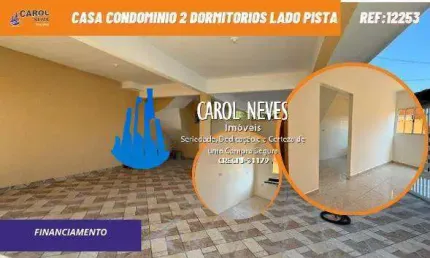 CASA TERREA CONDOMINIO 2 DORMITORIOS LADO PISTA FINANCIAMENTO PRAIA GRANDE