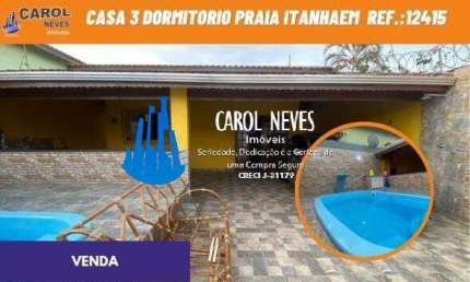 CASA VENDA 3 DORMITORIOS PISCINA LADO PRAIA FINANCIAMENTO ITANHAEM
