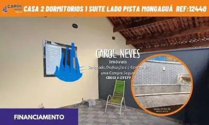 Casa 2 dormitorios 1 suite piscina lado pista financiamento mongagua