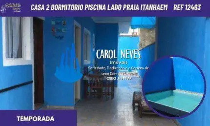 CASA LOCACAO TEMPORADA 2 DORMITORIOS PISCINA LADO PRAIA ITANHAEM