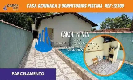 CASA 2 DORMITORIOS 1 SUITE PISCINA PARCELAMENTO DIRETO LADO PISTA MONGAGUA