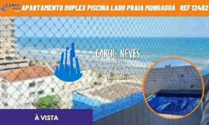 Apartamento duplex 2 dormitorios piscina lado praia a vista mongagua