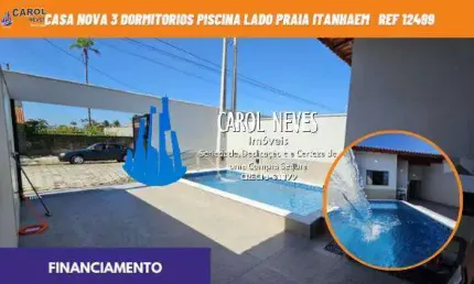 CASA 3 DORMITORIOS PISCINA LADO PRAIA FINANCIAMENTO BANCARIO ITANHAEM
