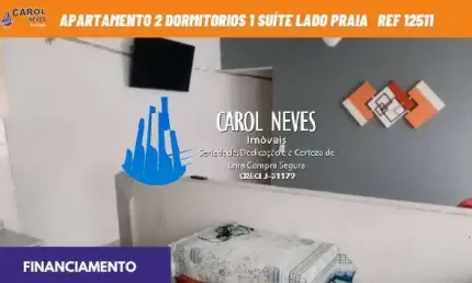 Apartamento 2 dormitorios lado praia financiamento bancario mongagua