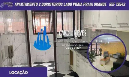 Apartamento 2 dormitorios 1 suite lado praia locacao praia grande