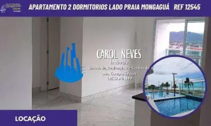 APARTAMENTO 2 DORMITORIOS 1 SUITE PISCINA LADO PRAIA LOCACAO MONGAGUA