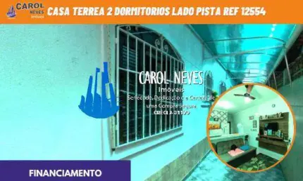 Casa terrea 2 dormitorios lado pista financiamento bancario mongagua