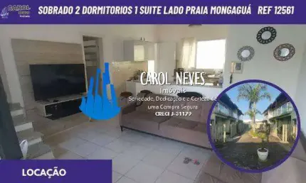 SOBRADO 2 DORMITORIOS 1 SUITE CHURRASQUEIRA LADO PISTA LOCACAO MONGAGUA