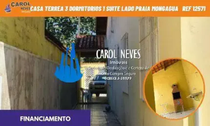 Casa 3 dormitorios 1 suite churrasqueira lado praia financiamento mongagua