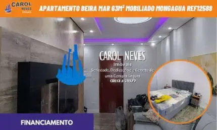 APARTAMENTO BEIRA MAR 63M² MOBILIADO FINANCIAMENTO MONGAGUA