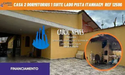 Casa 3 dormitorios 1 suite lado praia financiamento mongagua